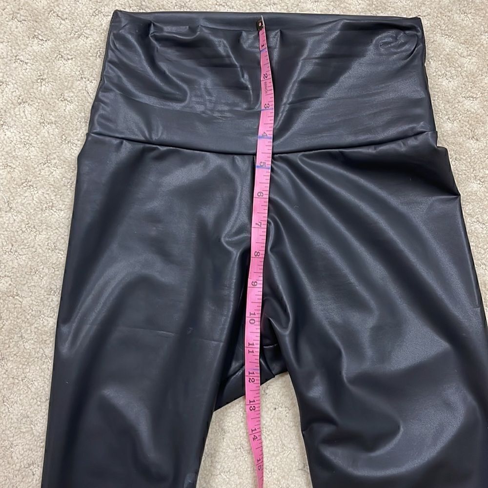 Faux leather leggings, XS Black - Picture 3 of 6